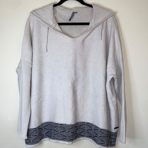 Sweaty Betty Oversized Linen Knit Sweater Aztec Boho Poncho Tunic - Size S